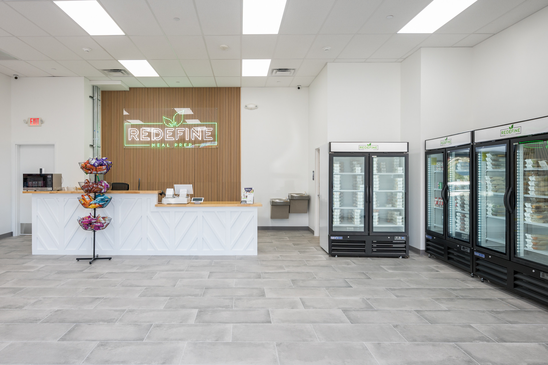 Interior shot of retail space, Redefine Meals.